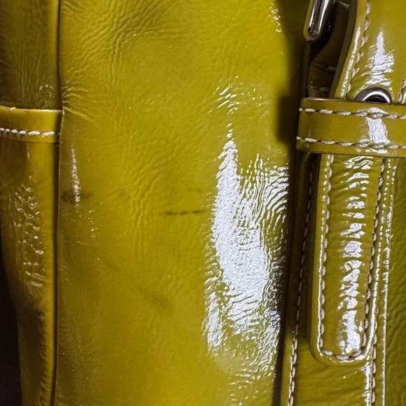 Coach Olive Green Patent Leather Tote - Picture 6 of 8